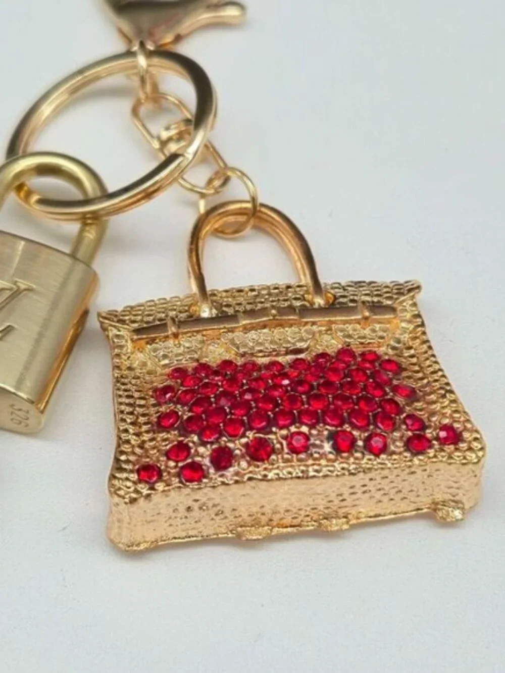 Authentic Louis Vuitton Gold Padlock & Key 🔒 LV Bag Charm Unbranded Keychain